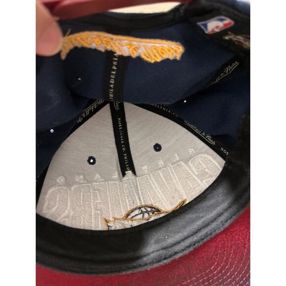 Cleveland CAVALIERS Hat Large Logo Yellow Burgundy Denim - Picture 5 of 7